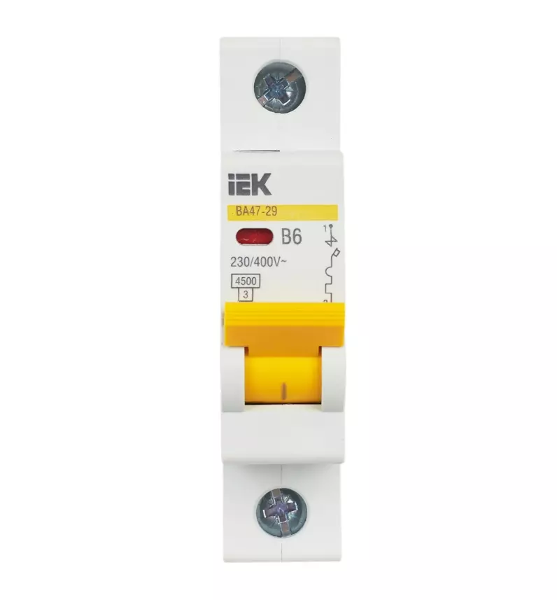 Автоматический выключатель 1P B 6А 4,5кА IEK ВА 47-29 MVA20-1-006-B