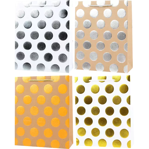 Пакет подарочный бумажный deVENTE Polka dots вертикальный, 18x23x8 см, 210 г/кв.м., ассорти, 9041114