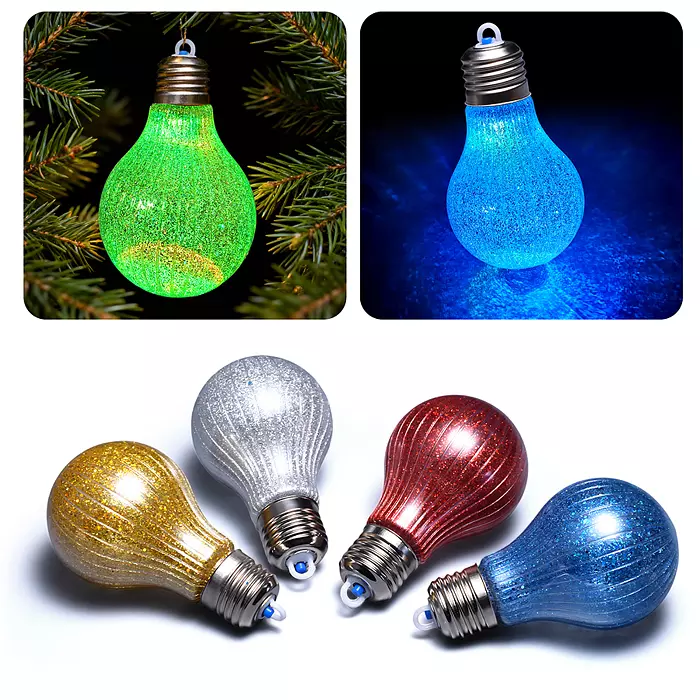 Набор новогодних украшений Блестящие узоры (4 шт) 10 см S2486