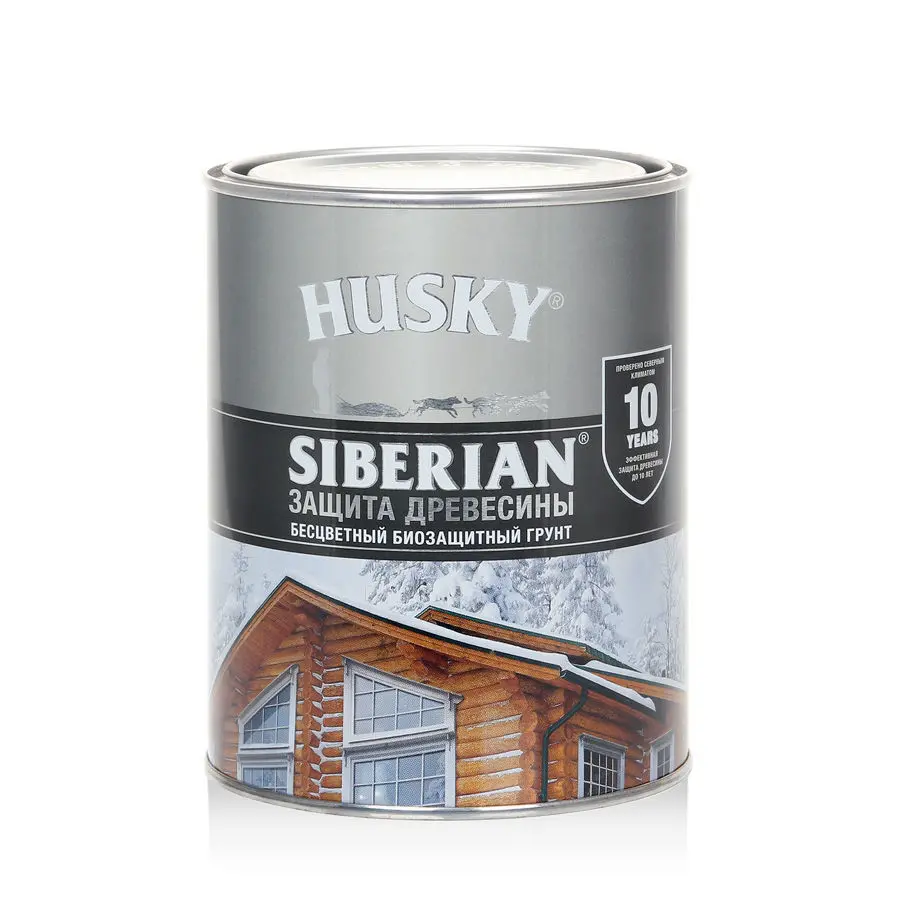 Грунт-антисептик для дерева Husky Siberian бесцветный 0,9л 27034