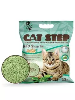 Наполнитель CAT STEP Tofu Green Tea, 12 л
