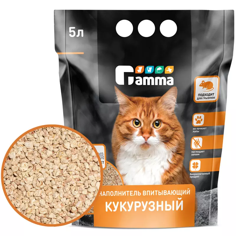 Наполнитель Gamma кукурузный, 5 л