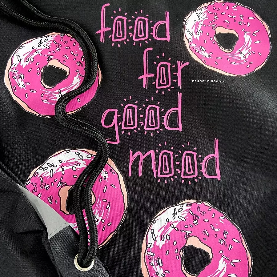 Мешок для сменной обуви, СЛАДКОЕ НАСТРОЕНИЕ, черная, 440 х 540 мм BrunoVisconti