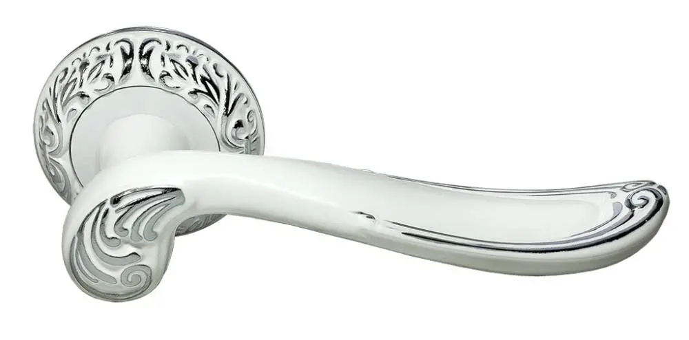Дверная ручка круг MORELLI МН-22-CLP W/PC белый/серебро