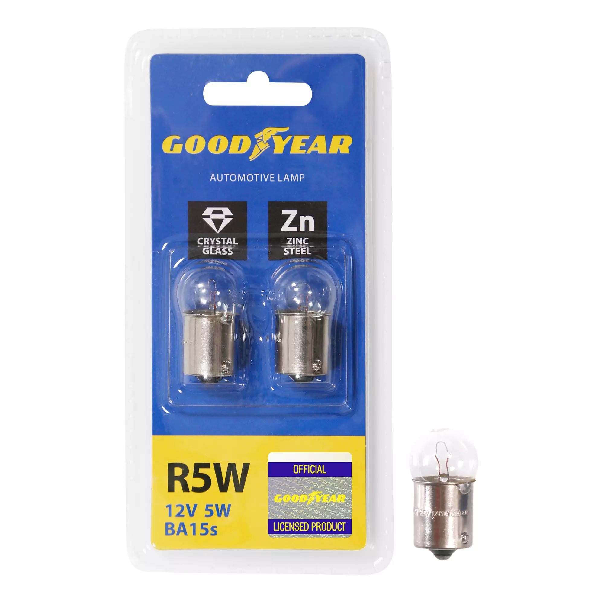 Лампа автомобильная накаливания Goodyear R5W 12V 5W BA15s (к-т 2шт.)