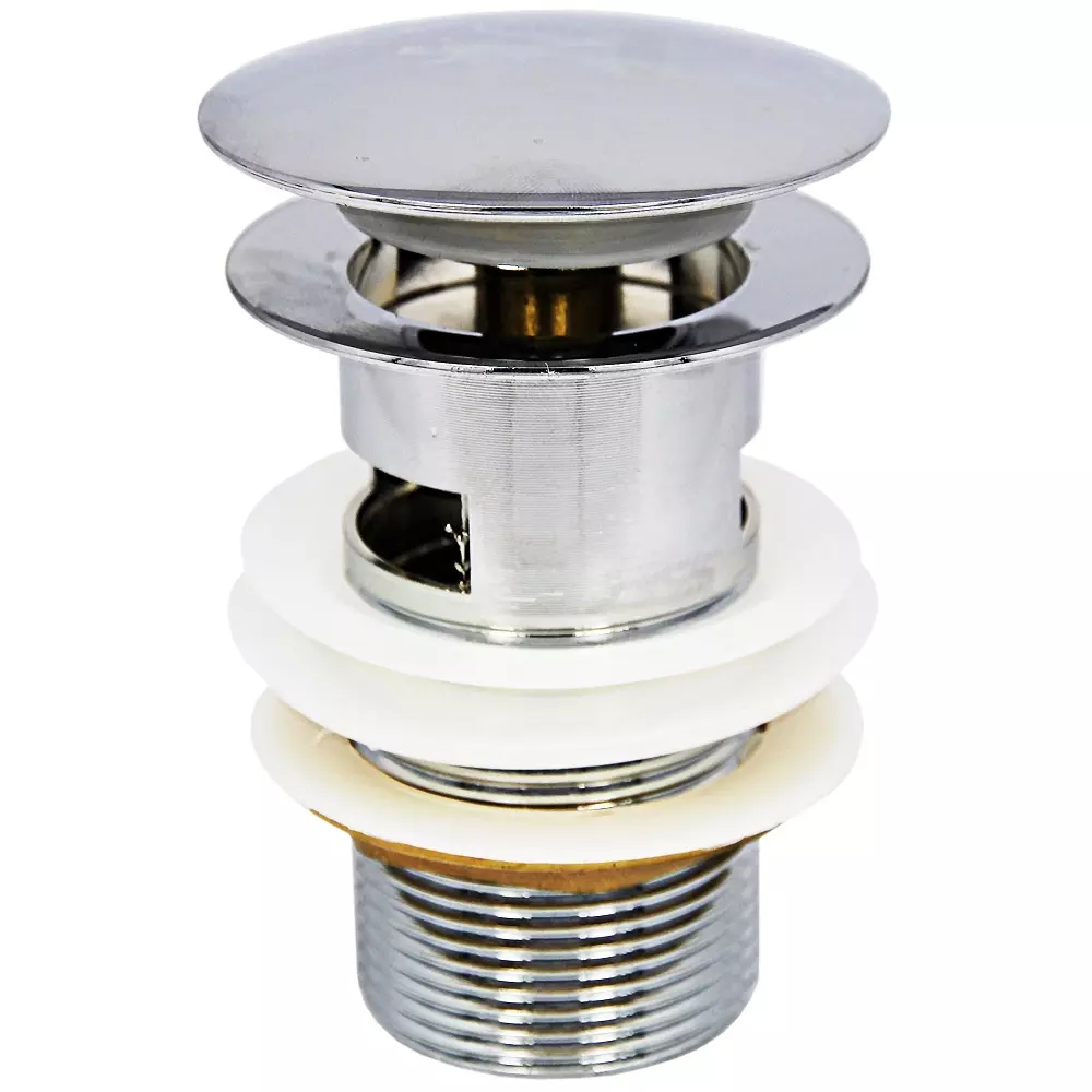 Донный клапан 1 1/4&quot;, клик-клак с переливом (круглый), MP-У