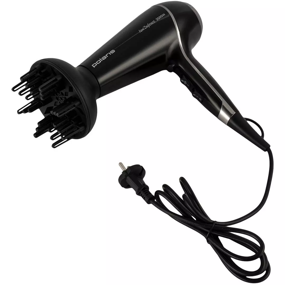 Фен для волос Polaris 2500Вт 2 скорости 3 режима 2 насадки шнур 1,75м PHD 2503TDi