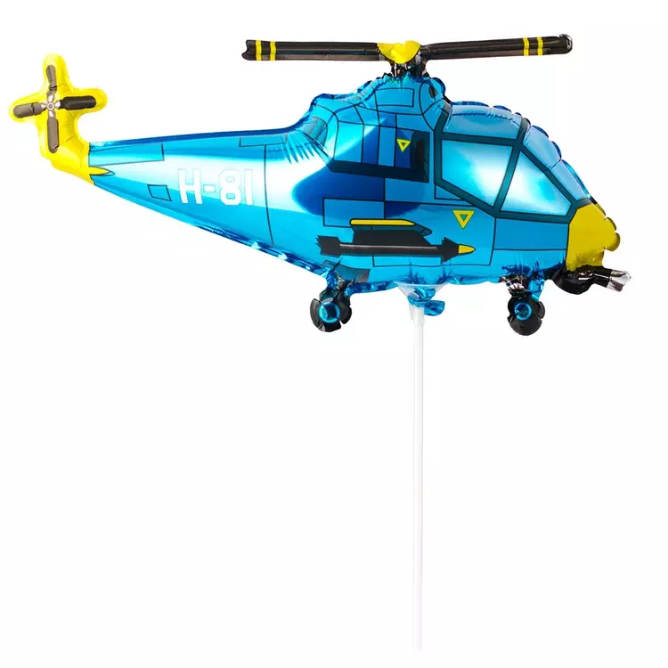 Шар фольгированный 43 см/17 Вертолет синий 1206-0352