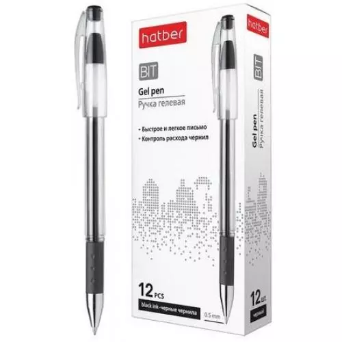 Гелевая ручка Hatber GP_060749 Bit Gel Черная 0,5мм
