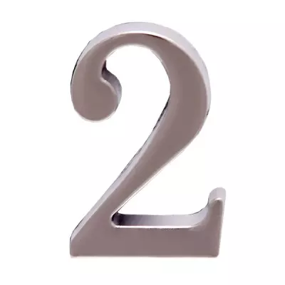 Номер на дверь &quot;2&quot; хром &quot;АЛЛЮР&quot; металл