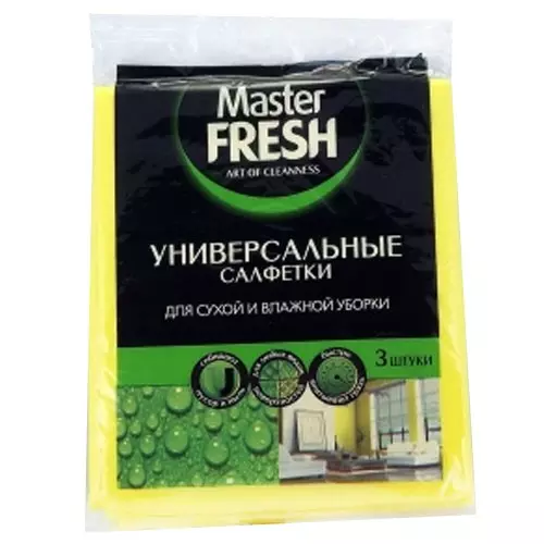 Салфетки 30*38 см, 3 шт, вискоза Master Fresh