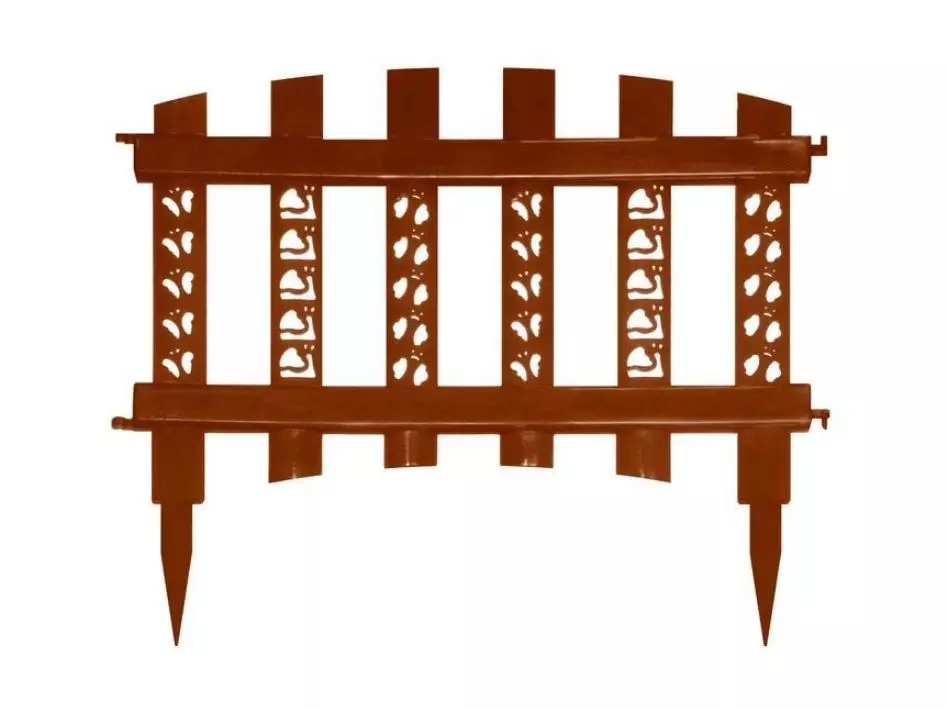 Забор декоративный пластик Палисадник т.коричневый (длина-3,04 м, высота-24 см)