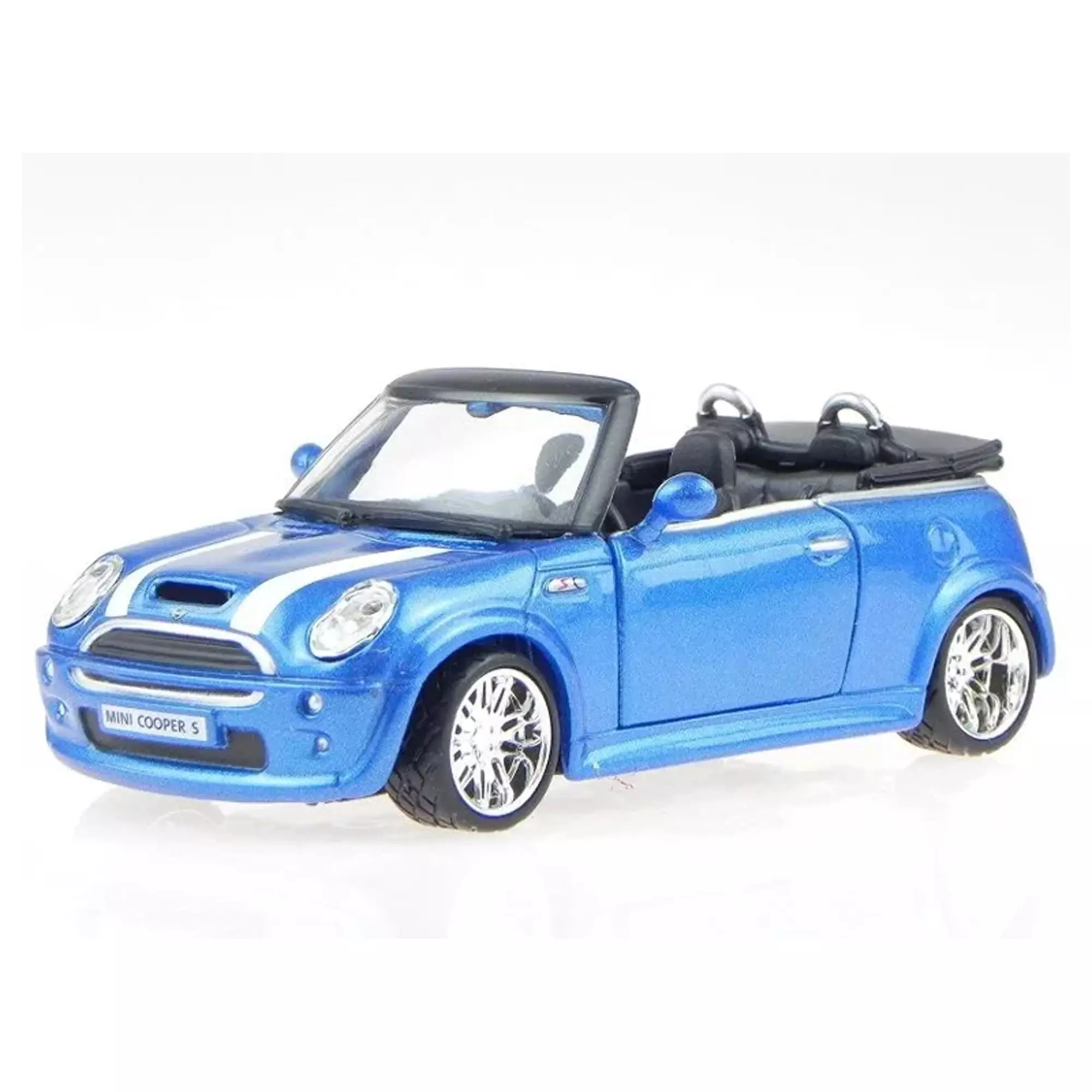 Машинка die-cast Mini Cooper S Cabriolet Bburago Bburago 1:32, синяя с принтом 18-43041