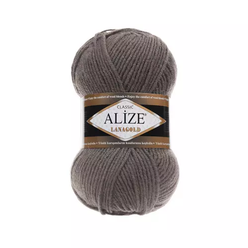 Пряжа ALIZE 'Lanagold' 100гр., 240м (49%шерсть, 51%акрил) 348темно-серый