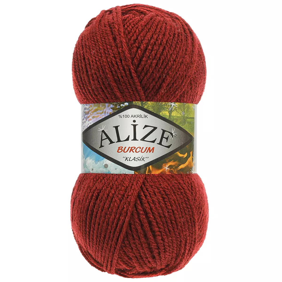 Пряжа Alize burcum klasik 100гр. 210м бордовый 100% акрил