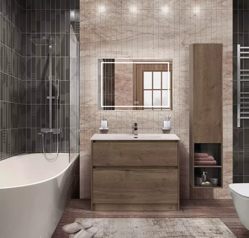 Тумба под раковину напольная BelBagno Rovere Tabacco KRAFT-800-2C-PIA-RT (Без Раковины!)