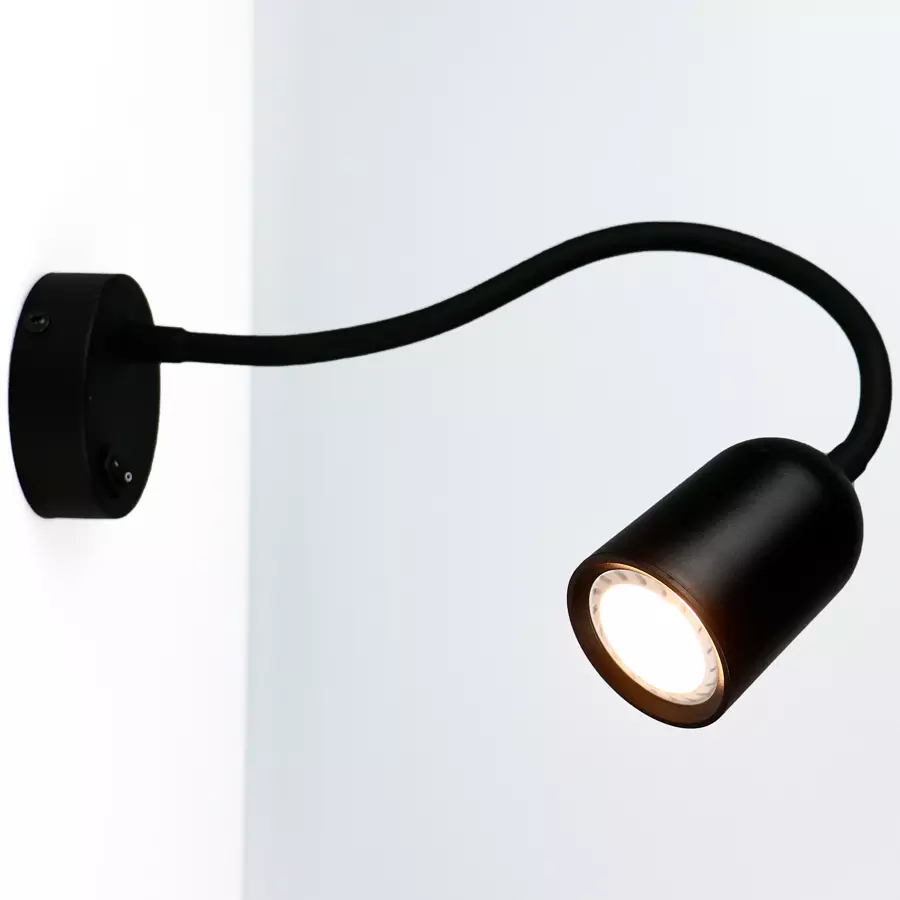 Спот GU10 с выключателем черный General 661931