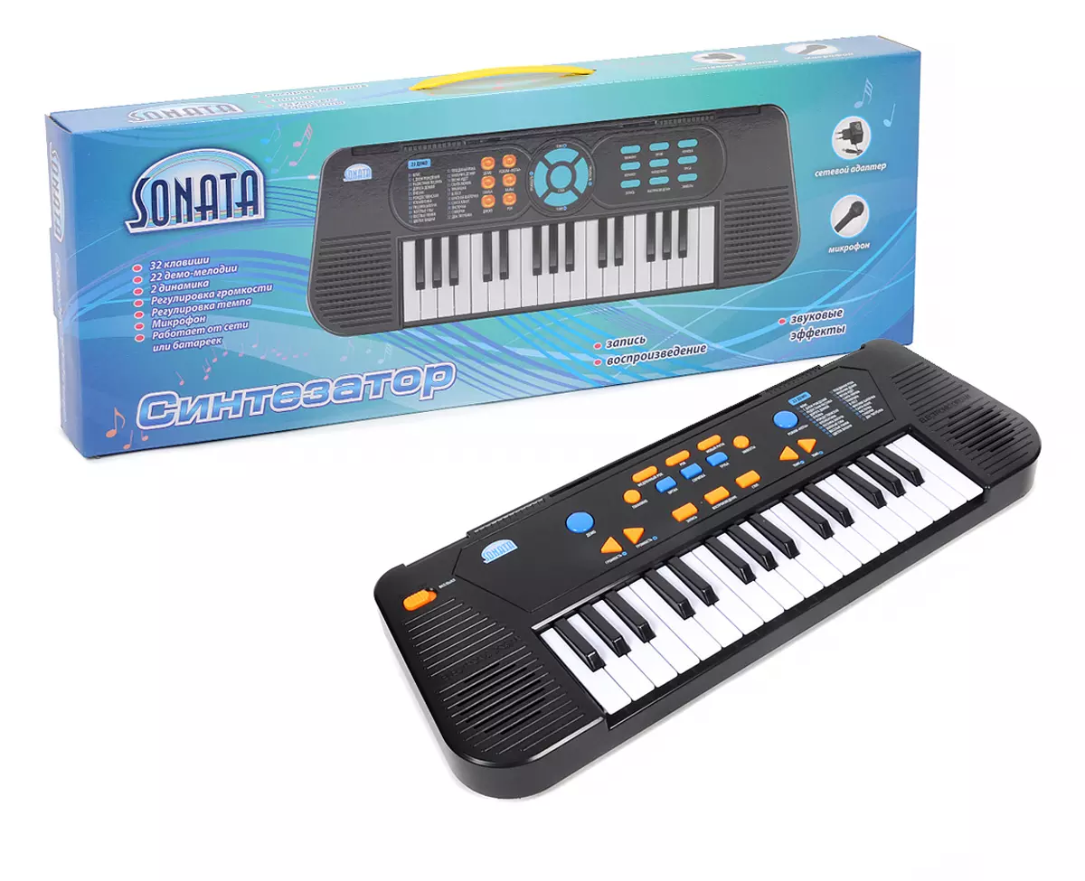 Синтезатор Sonata 46,8*16*5,2 см, 32 клавиши, с микрофоном и адаптером IT105310