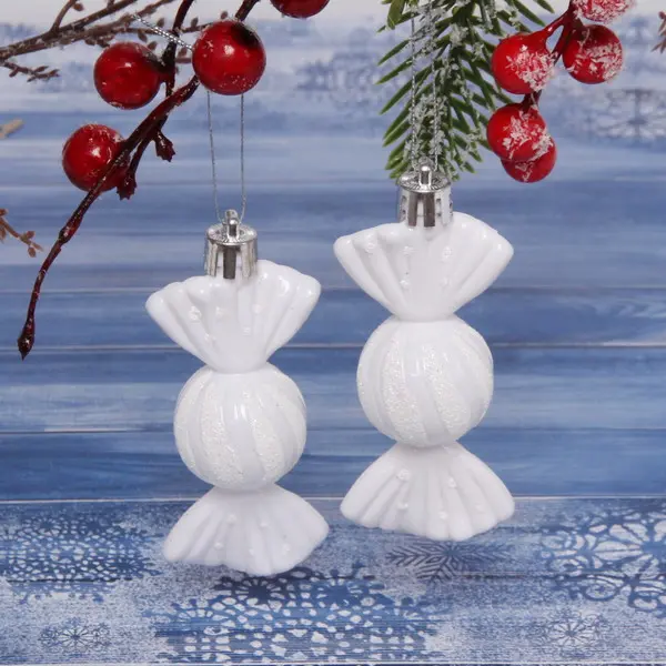 Елочные украшения Таинственное очарование Конфетки 8 см (2шт) белый 916-0417