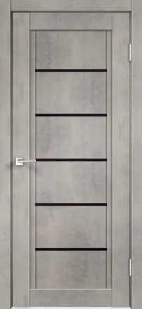 Дверь VellDoris Next 1 ДО муар светло-серый черное 900*2000