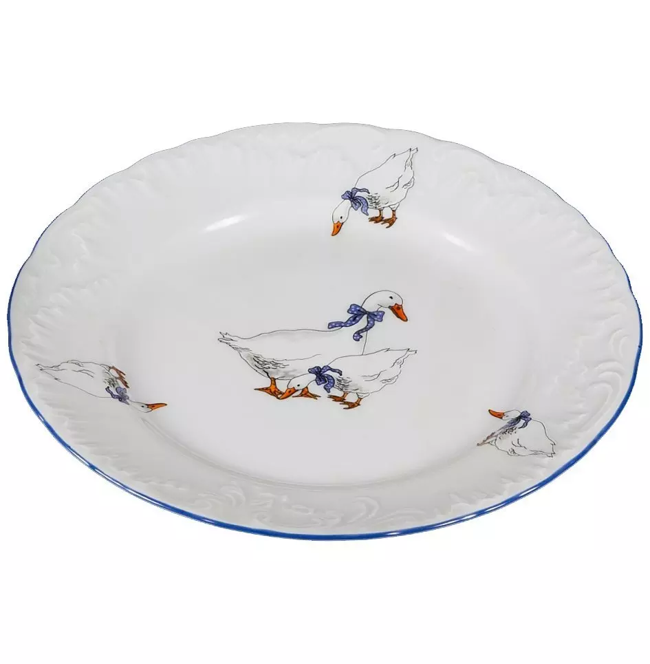 Тарелка десертная 19 см Rococo "Гуси", фарфор, OMD666-Рококо-11