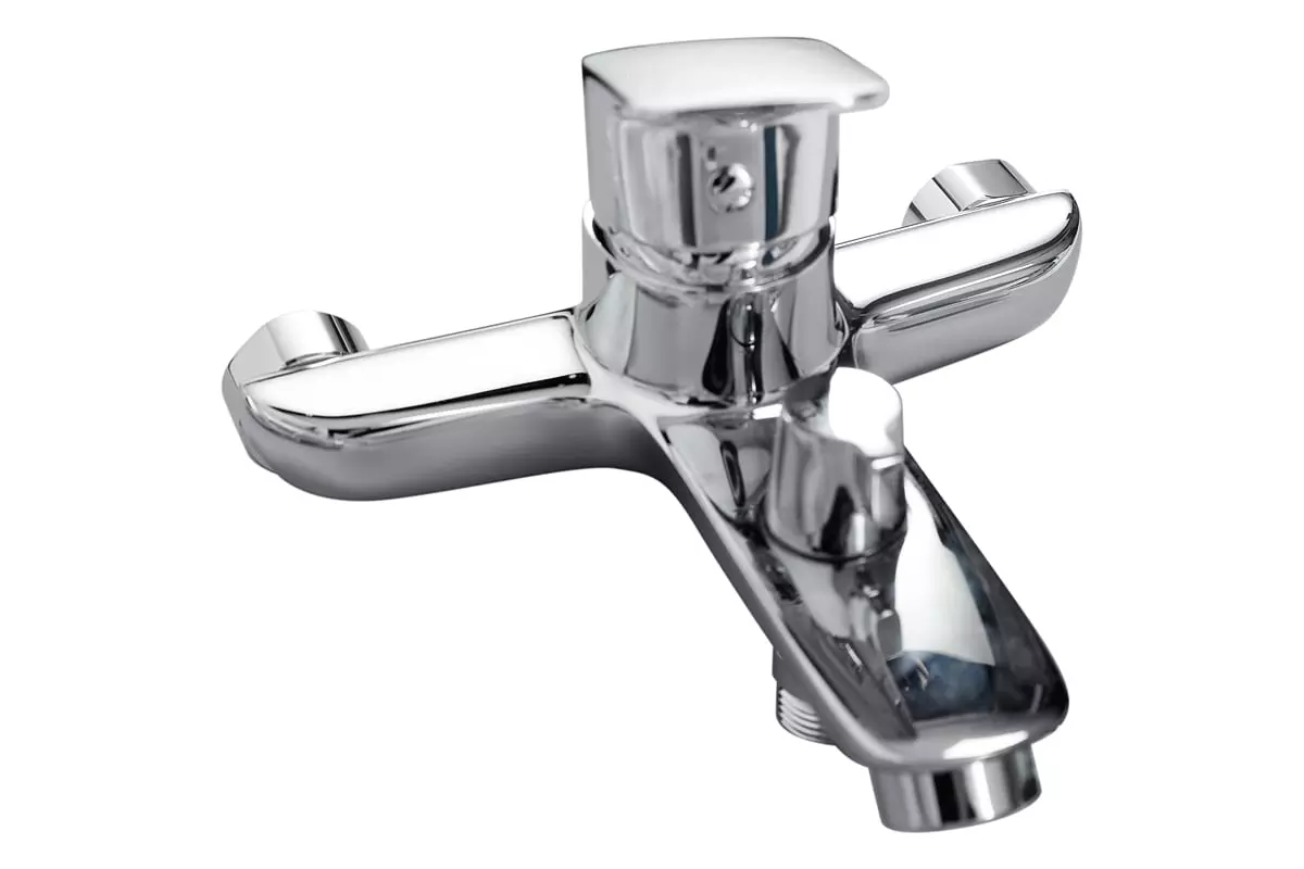 Смеситель для ванны и душа, хром BelBagno DUE-VASM-CRM в комплекте с ручным душем, шлангом и держате