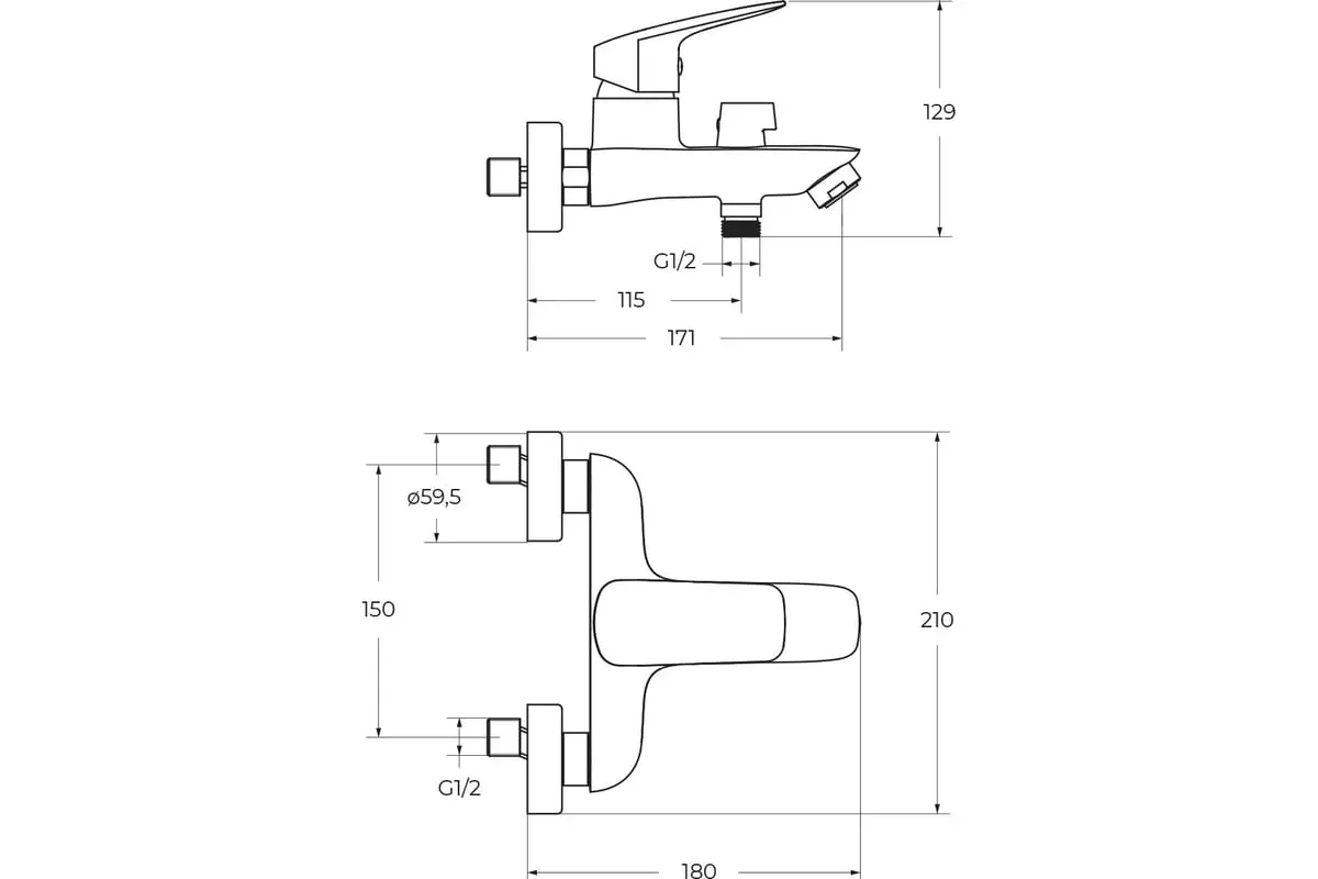Смеситель для ванны и душа, хром BelBagno DUE-VASM-CRM в комплекте с ручным душем, шлангом и держате