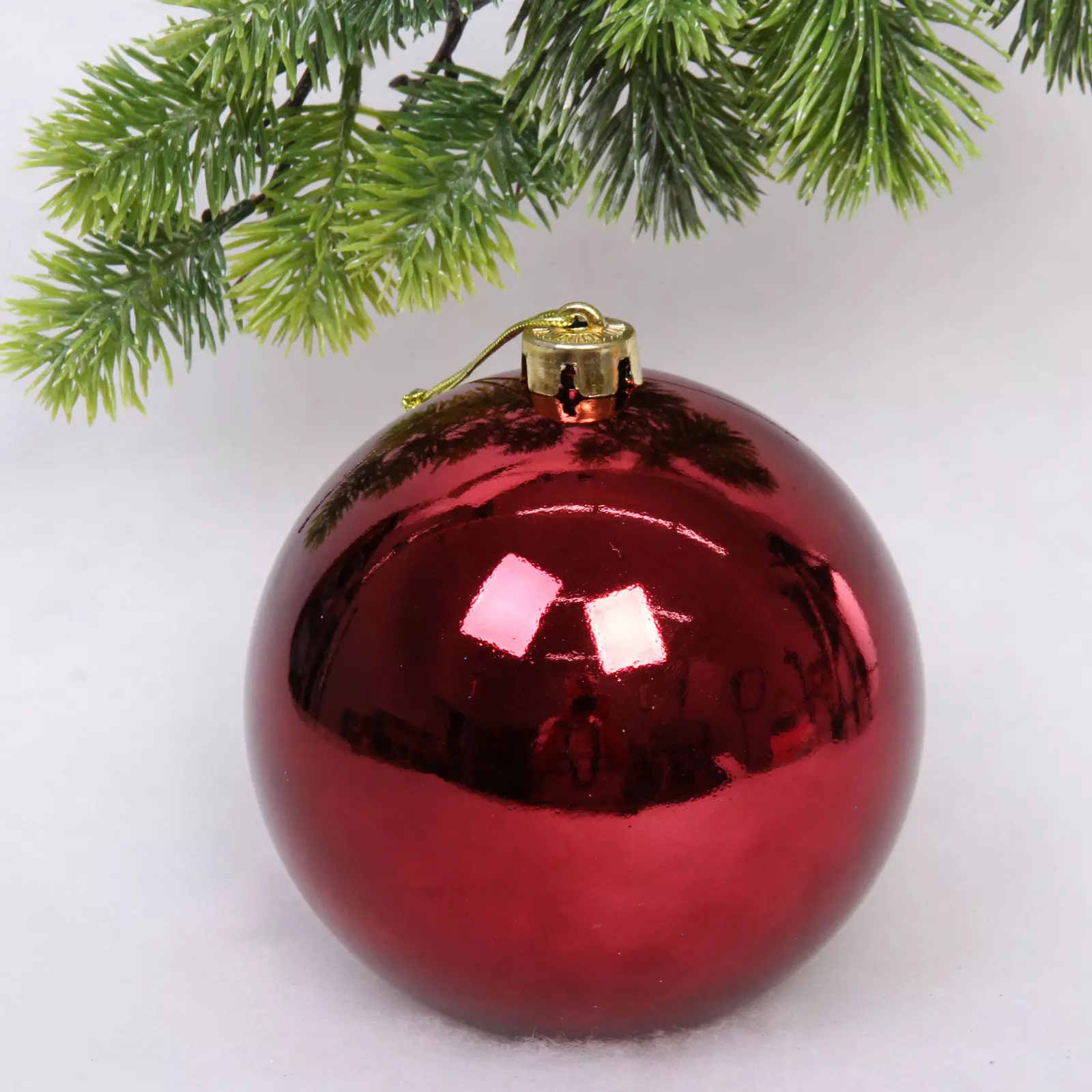 Новогодний шар 15 см глянец темный рубин 652-397