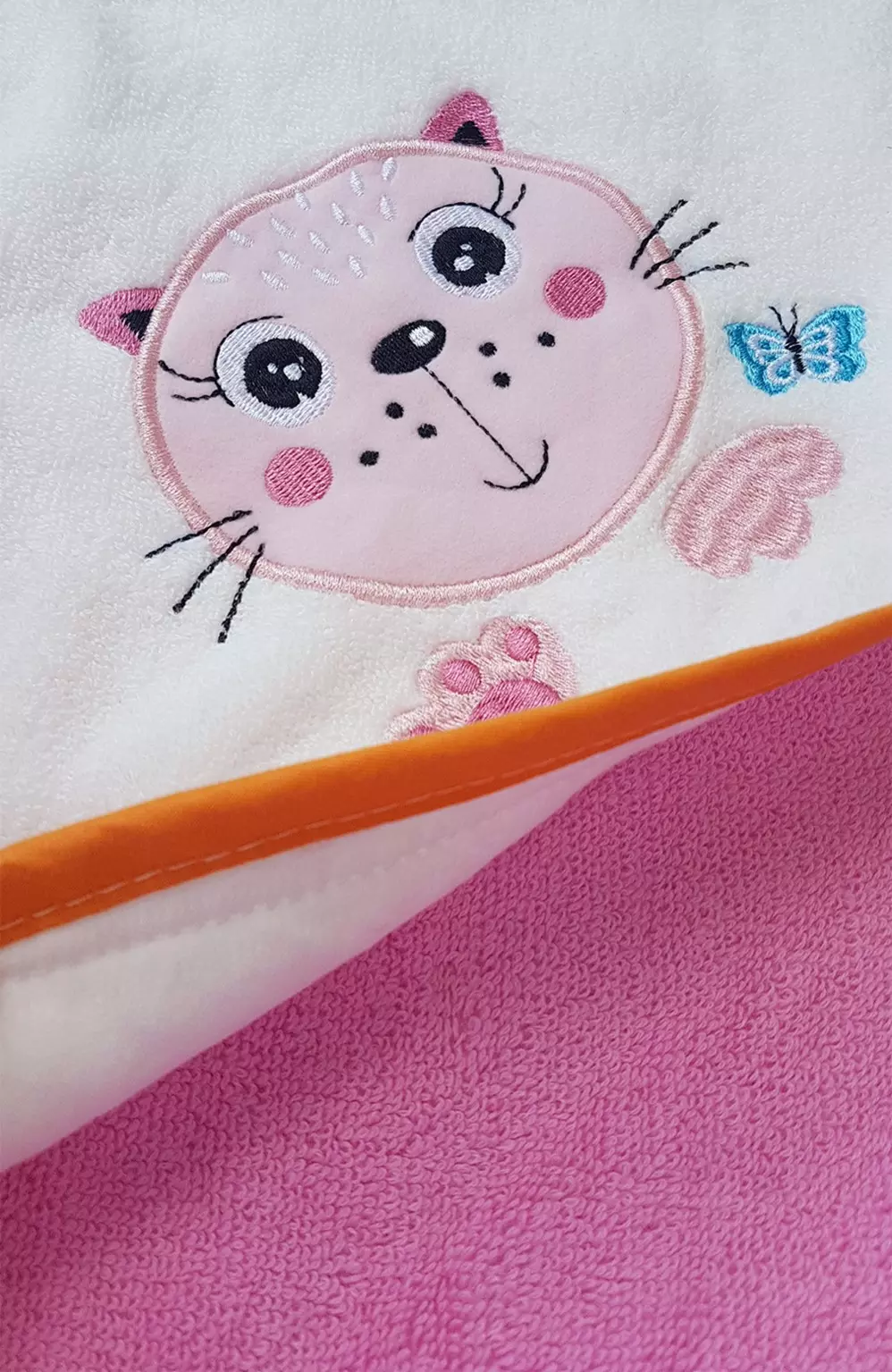 Полотенце с уголком детское 90х90 см Kitten, розовый Uviton 0028/02