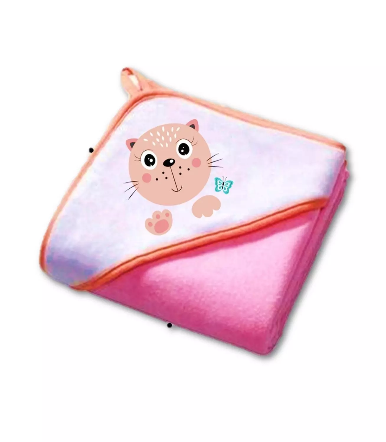 Полотенце с уголком детское 90х90 см Kitten, розовый Uviton 0028/02