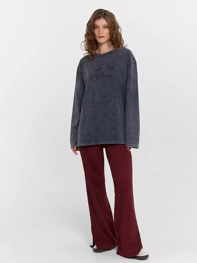 Лонгслив женский Mark Formelle 122924 ACID WASH черный янтарь, р-р 164/170-96-102 (48 / L)