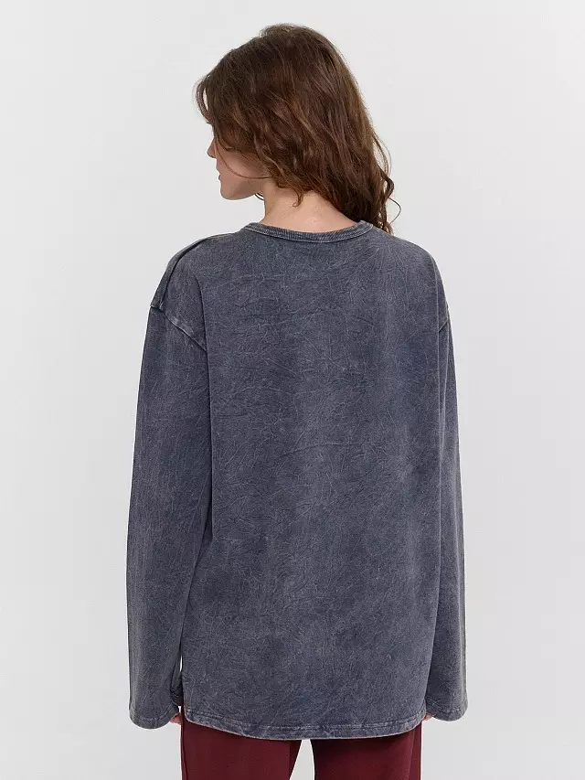 Лонгслив женский Mark Formelle 122924 ACID WASH черный янтарь, р-р 164/170-96-102 (48 / L)