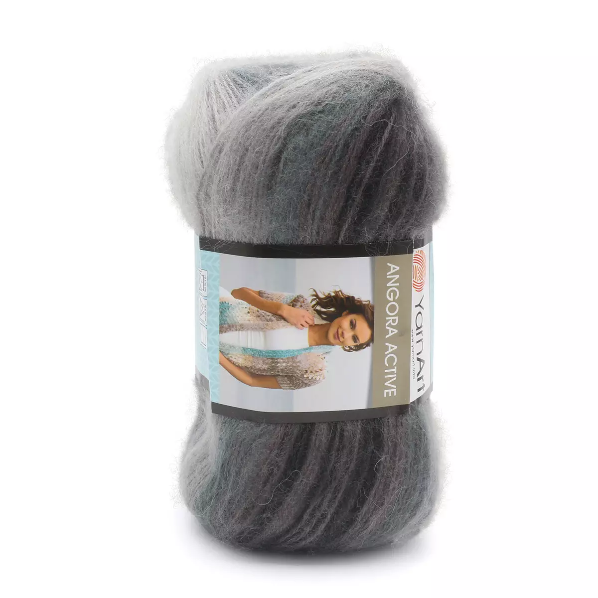 Пряжа YarnArt Angora Active 100гр 500м (25% мохер, 75% акрил) 840 меланж