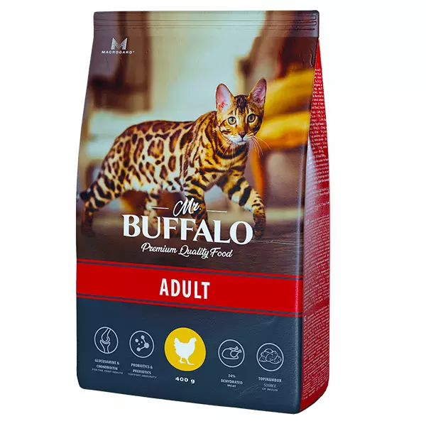 Сухой корм для кошек Mr.Buffalo ADULT курица 400г