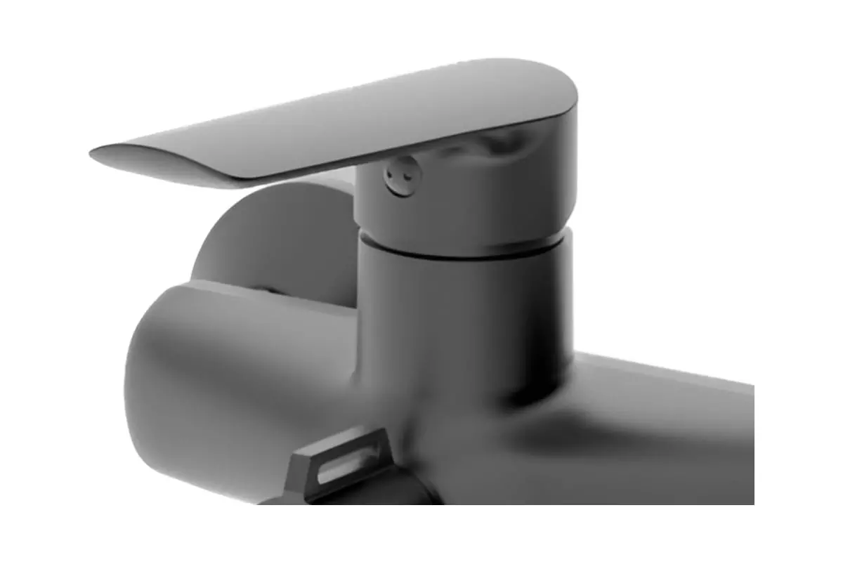 Смеситель для ванны, длинный излив 30 см, графит ESKO Lagos Gun Metal LG31GM с аксессуарами