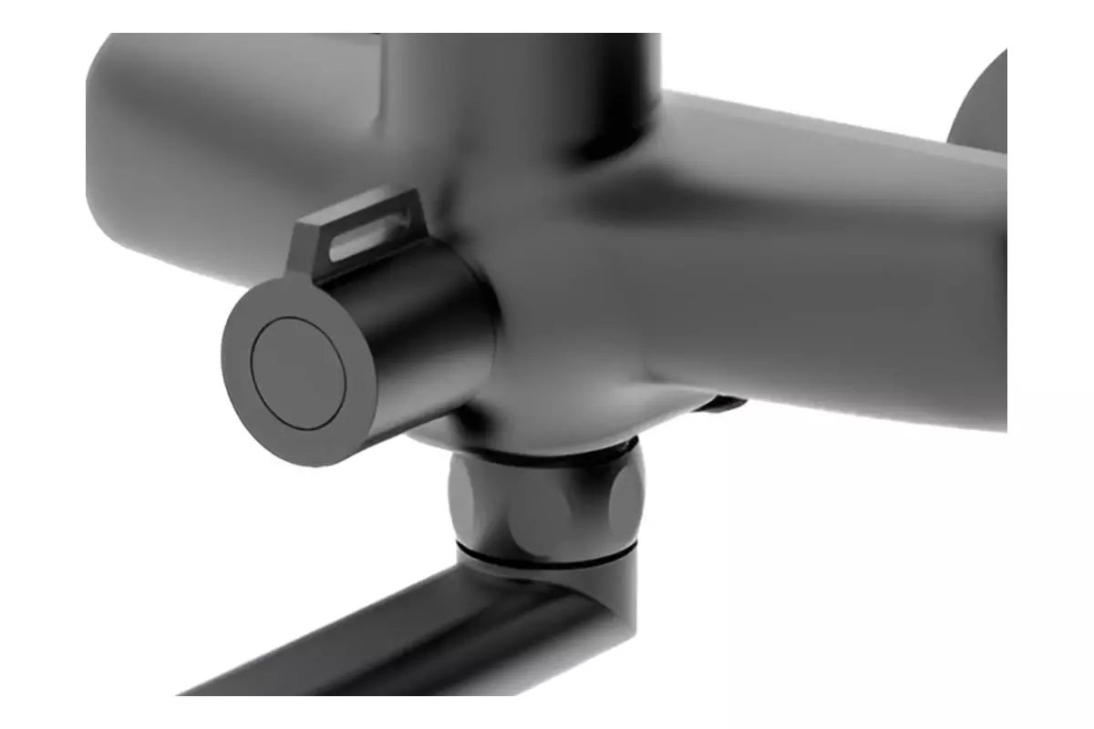 Смеситель для ванны, длинный излив 30 см, графит ESKO Lagos Gun Metal LG31GM с аксессуарами