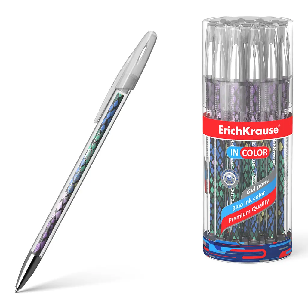 Гелевая ручка ErichKrause 50756 INCOLOR PURPLE PYTHON, синий