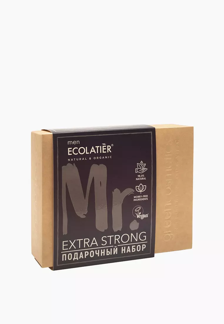 Набор ECOLATIER EXTRA STRONG FOR MAN (гель д/душа150мл, шампунь д/волос 150мл) 