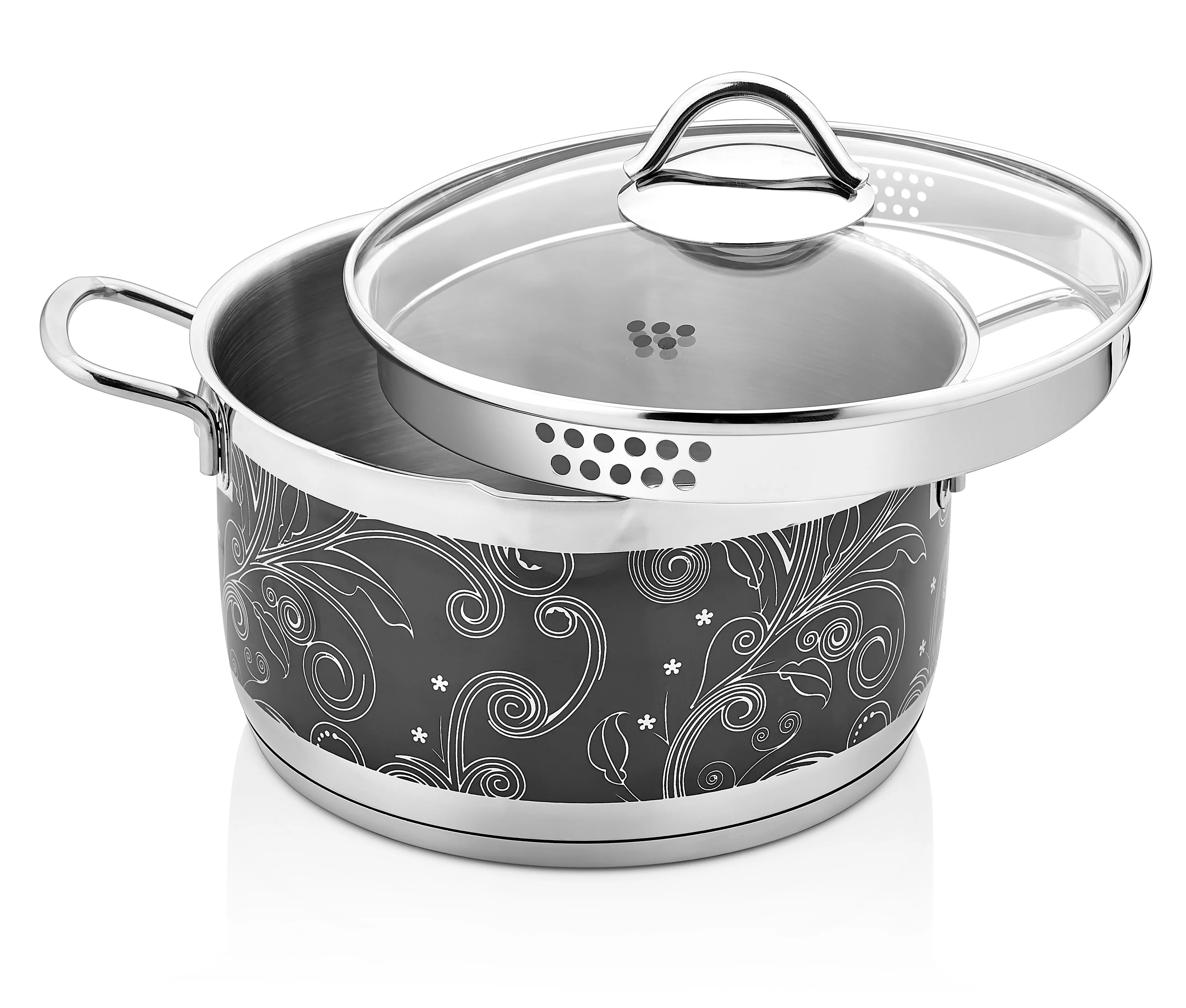 Кастрюля 3,1 л, нерж.сталь, с крышкой 2 слива, "NOTE" DARIIS NOT-725