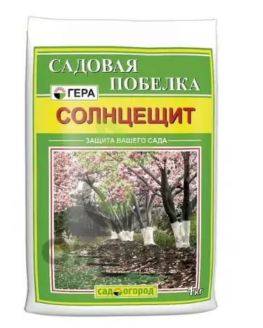 Средство защиты деревьев побелка садовая 0,9 кг, сухая солнцещит Гера