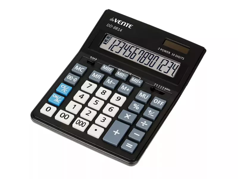 Калькулятор настольный DD-8814, 155x205x35 мм, 14 разрядный, двойное питание, deVENTE 4031306