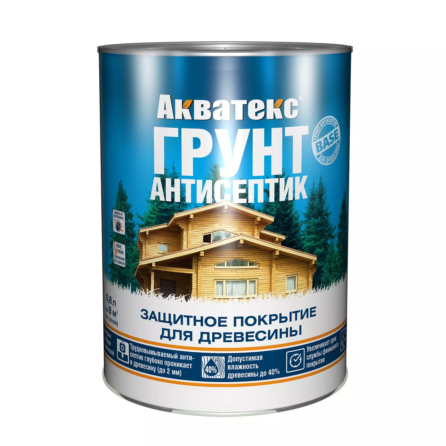 Грунт-антисептик для дерева Акватекс 0,8 л
