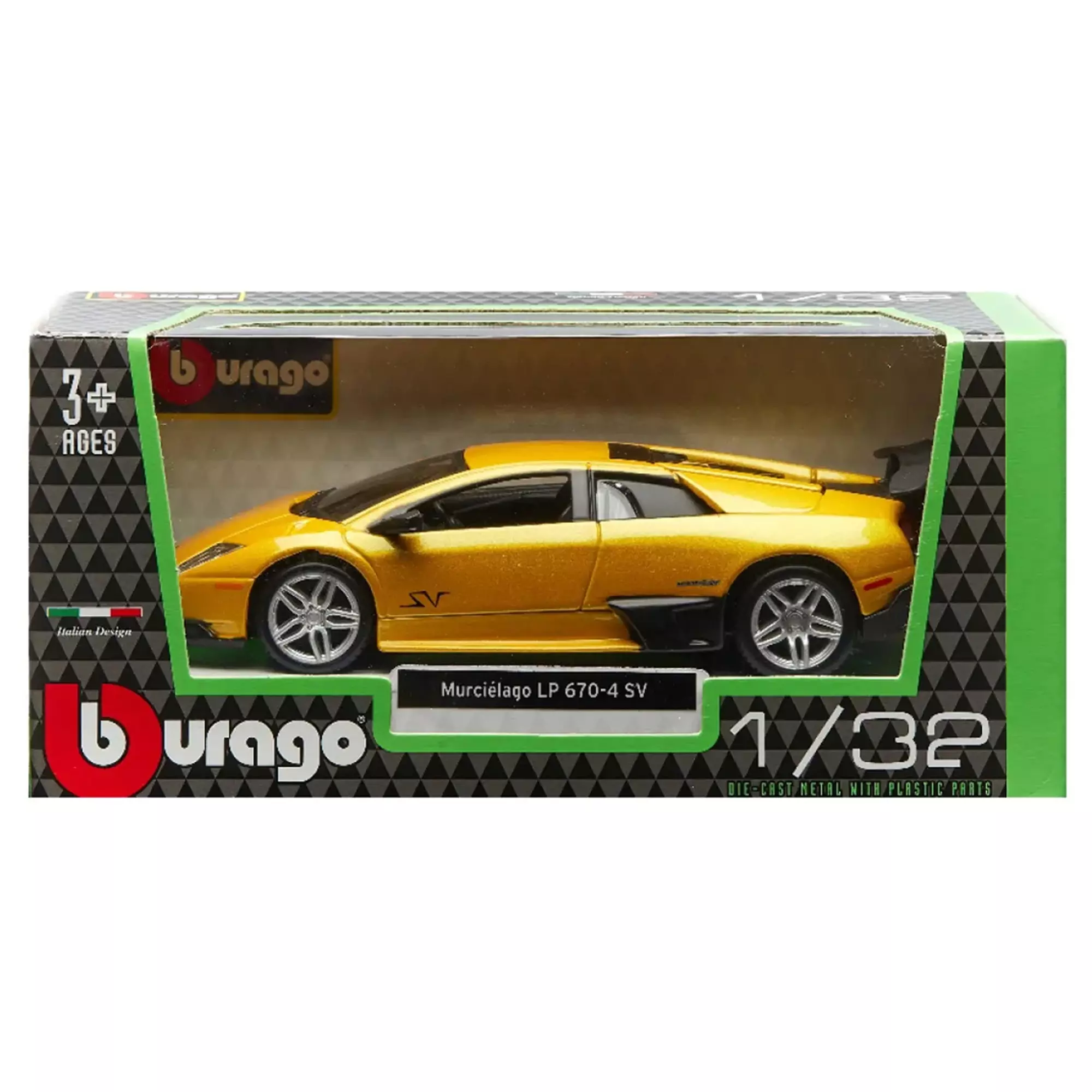 Машинка die-cast Murciélago LP 670-4 SV Bburago 1:32, жёлтая 18-43052 —  купить по выгодной цене в интернет-магазине Колорлон