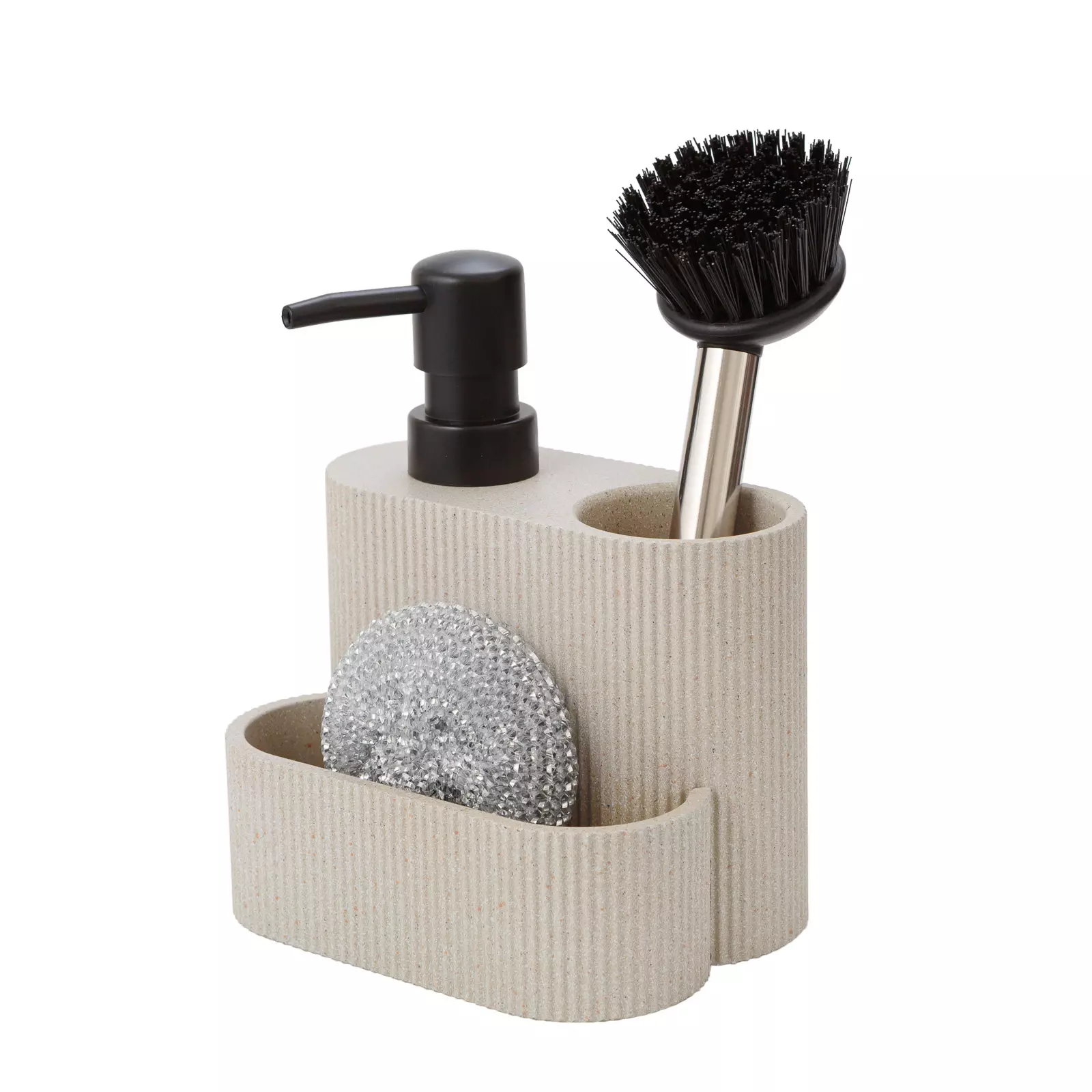 Набор для кухни 3 предмета, камень диспенсер для мыла, губка+щетка, 500533/12