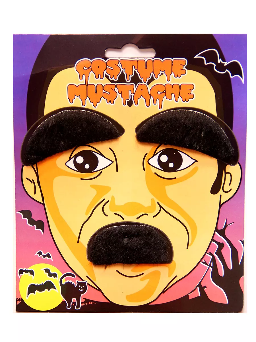 Маскарадные усы СЕНЬОР 31356 (приставные, 20X13 см, полиэстер)