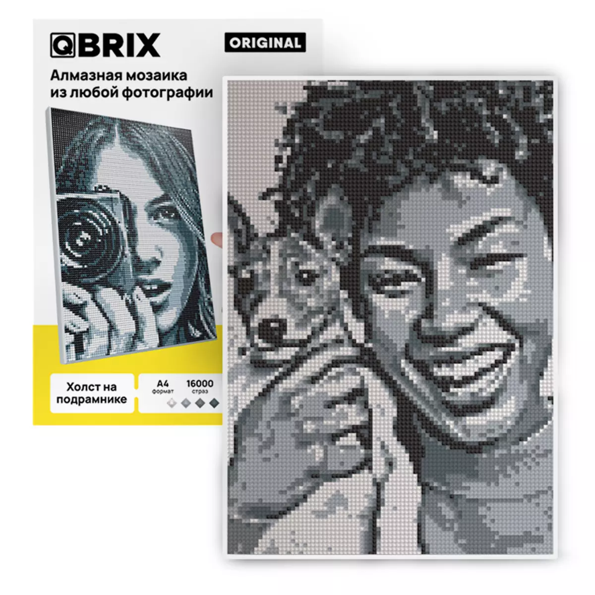 Алмазная фото - мозаика QBRIX ORIGINAL А4 на подрамнике