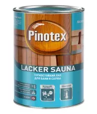 Лак Pinotex  Lacker Sauna 20 (полуматовый) 1л термостойкий для бани и сауны