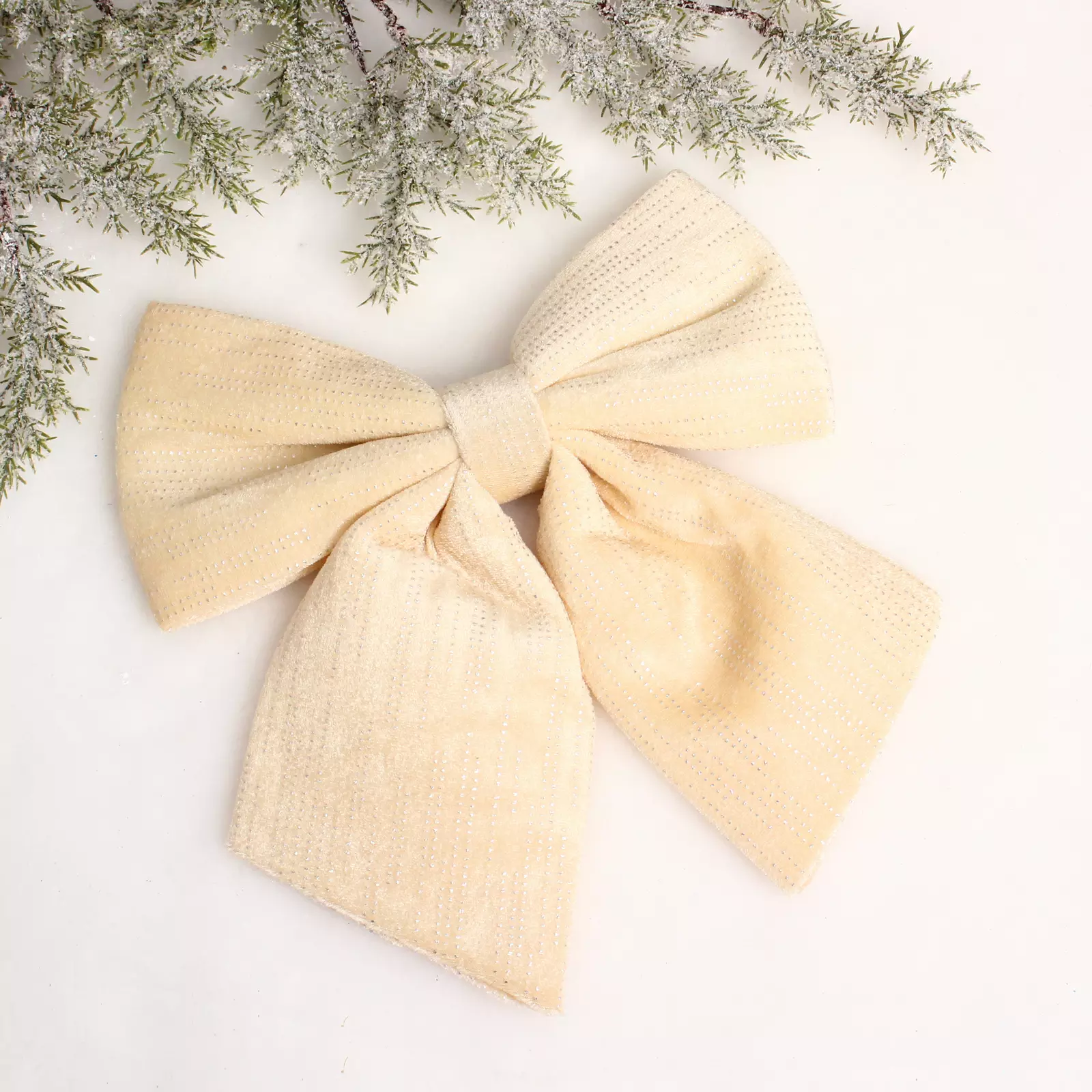 Бант на елку Очарование 25х30 см шампань 185-0900