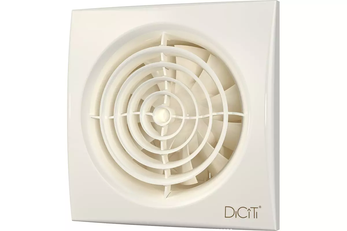 Вентилятор накладной DICITI AURA 4C Ivory. с обр. клапаном (D=100, V=90m3/h)