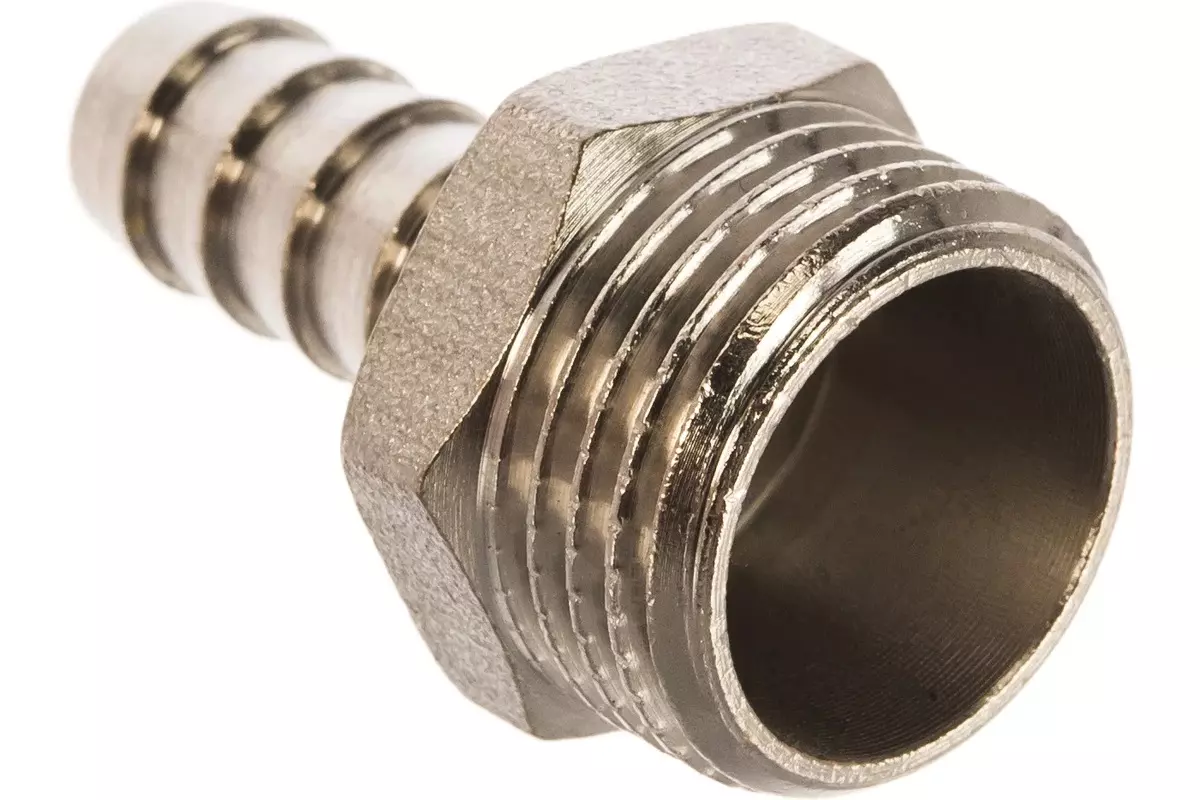 Штуцер для шланга 1/2&quot;х10 мм, НР, никель, CTM CRSM1210
